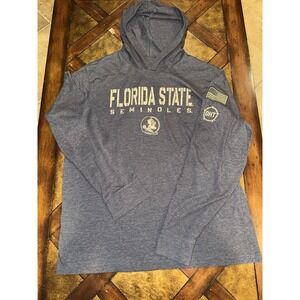 Colosseum Men's XL Black Florida State FSU Long‎ Sleeve Hooded Tshirt USA Cotton